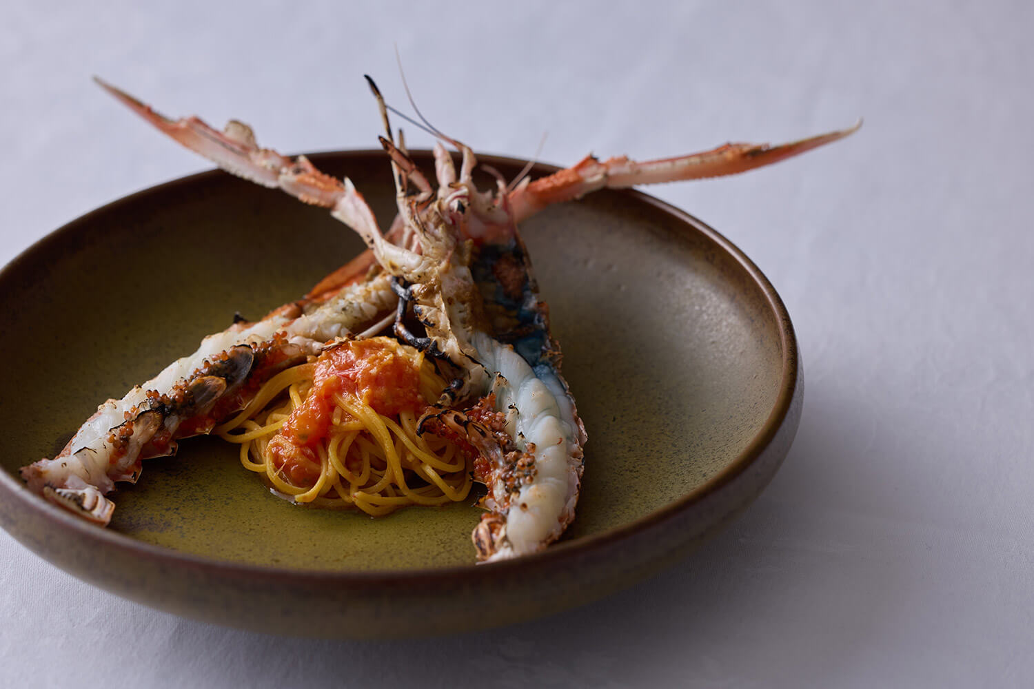 三河湾の天然アカザエビのタリオリーニ